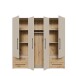 Drehtürenschrank >MOKKARIS< sandfarbig / Artisan Eiche Dekor - 205,9x200,1x58,8cm (BxHxT)