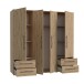Drehtürenschrank >MOKKARIS< in Artisan Eiche Dekor - 205,9x200,1x58,8cm (BxHxT)