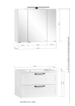 Badezimmer-Set >Lyon< (2-tlg.) in weiß - 80x195x47cm (BxHxT)