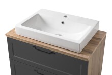 Badezimmer-Set >Lyon< (2-tlg.) in matt-grau, Graphit - 80x195x47cm (BxHxT)