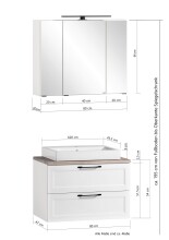 Badezimmer-Set >Lyon< (2-tlg.) in Kaschmir, Wotaneiche - 80x195x47cm (BxHxT)