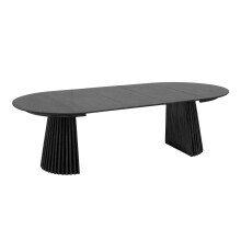Kulissen-Esstisch >Osaka< ausziehbar 160/200/240cm, Eichenfurnier schwarz - 75x120cm (HxD)