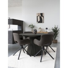 Kulissen-Esstisch >Osaka< ausziehbar 160/200 cm, Eichenfurnier schwarz - 75x120cm (HxD)