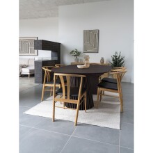 Kulissen-Esstisch >Osaka< ausziehbar 160/200 cm, Eichenfurnier schwarz - 75x120cm (HxD)