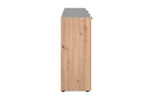 Sideboard >Cento< in anthrazit / Dekor Artisan Oak - 125,5x85x34,5cm (BxHxT)