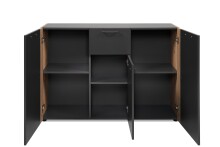 Sideboard >Cento< in anthrazit / Dekor Artisan Oak - 125,5x85x34,5cm (BxHxT)