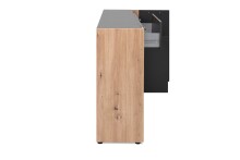 Sideboard >Cento< in anthrazit / Dekor Artisan Oak - 162x83x34,5cm (BxHxT)