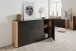 Sideboard >Cento< in anthrazit / Dekor Artisan Oak - 162x83x34,5cm (BxHxT)