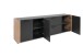 Lowboard >Cento< in anthrazit / Dekor Artisan Oak - 198x61x34,5cm (BxHxT)