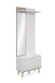 Kompaktgarderobe >Göteborg< in weiß / Dekor Sonoma Eiche - 68x195x32cm (BxHxT)