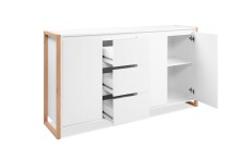 Sideboard >Denver< in weiß / Dekor Artisan Oak - 160x88x40cm (BxHxT)