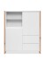 Highboard >Denver< in weiß / Dekor Artisan Oak - 120x139x40cm (BxHxT)