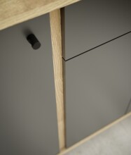 Sideboard >Kandoo< in Anthrazit / Evoke Oak Dekor - 225x89x38 (BxHxT)
