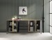 Sideboard >Kandoo< in Anthrazit / Evoke Oak Dekor - 225x89x38 (BxHxT)
