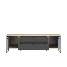 Lowboard >Kandoo< in Anthrazit / Evoke Oak Dekor - 180x59x38 (BxHxT)