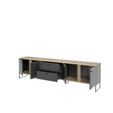 Lowboard >Kandoo< in Anthrazit / Evoke Oak Dekor - 225x59x38 (BxHxT)