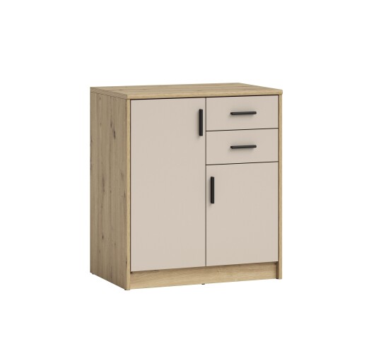 Kommode >Nelly< in Artisan Eiche Dekor / Cashmere - 74x86x50cm (BxHxT)