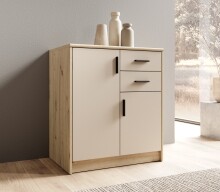 Kommode >Nelly< in Artisan Eiche Dekor / Cashmere - 74x86x50cm (BxHxT)