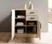 Kommode >Nelly< in Artisan Eiche Dekor / Cashmere - 74x86x50cm (BxHxT)
