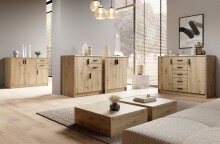 Kommode >Nelly< in Artisan Eiche Dekor - 74x86x50cm (BxHxT)