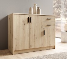 Kommode >Nelly< in Artisan Eiche Dekor - 109x86x50cm (BxHxT)