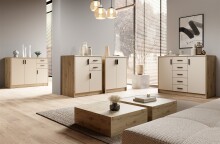 Kommode >Nelly< in Artisan Eiche Dekor / Cashmere - 109x86x50cm (BxHxT)