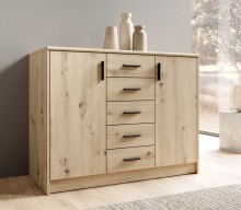 Kommode >Nelly< in Artisan Eiche Dekor - 109x86x50cm (BxHxT)