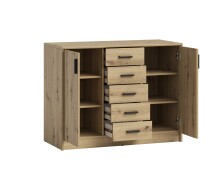 Kommode >Nelly< in Artisan Eiche Dekor - 109x86x50cm (BxHxT)