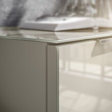 Kommode >Santorin< Glasfronten, in Kaschmir - 90x99x40cm (BxHxT)