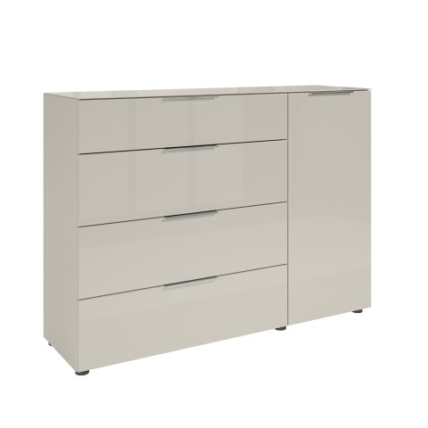 Sideboard >Santorin< Glasfronten, in Kaschmir - 135x99x40cm (BxHxT)