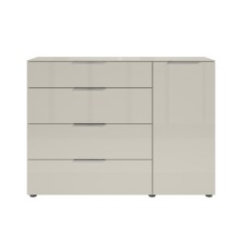 Sideboard >Santorin< Glasfronten, in Kaschmir - 135x99x40cm (BxHxT)