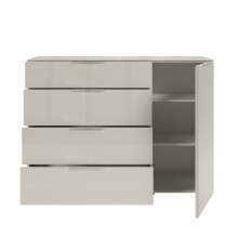 Sideboard >Santorin< Glasfronten, in Kaschmir - 135x99x40cm (BxHxT)