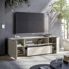 Lowboard >Santorin< Glasfronten, in Kaschmir - 180x55x40cm (BxHxT)