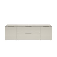 Lowboard >Santorin< Glasfronten, in Kaschmir - 180x55x40cm (BxHxT)