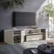 Lowboard >Santorin< Glasfronten in Kaschmir - 226x55x40cm (BxHxT)