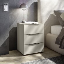 Nachtkommode >Santorin< Glasfronten in Kaschmir - 45x61x40cm (BxHxT)