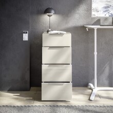 Hochkommode >Santorin< Glasfronten in Kaschmir - 45x99x40cm (BxHxT)