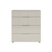 Schubkastenkommode >Santorin< Glasfronten in Kaschmir - 90x99x40cm (BxHxT)