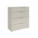 Schubkastenkommode >Santorin< Glasfronten in Kaschmir - 90x99x40cm (BxHxT)