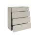 Schubkastenkommode >Santorin< Glasfronten in Kaschmir - 90x99x40cm (BxHxT)