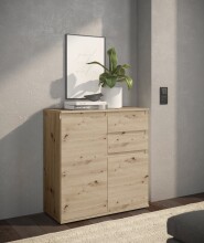 Kommode >Brest< 2 Türen, 2 Schübe, Artisan Dekor - 60x84x35cm (BxHxT)