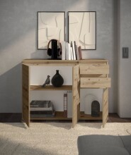 Sideboard >Brest< 3 Türen, 2 Schübe, in Artisan Dekor - 119x84x35cm (BxHxT)