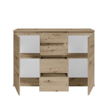 Sideboard >Brest< 2 Türen, 4 Schübe, in Artisan Dekor - 119x84x35cm (BxHxT)
