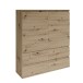 Highboard >Brest< 2 Türen, 4 Schübe, Artisan Dekor - 116x130x35cm (BxHxT)