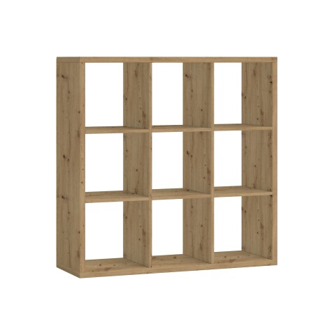 Raumteiler >Style< 9 Fächer, in Artisan Eiche Dekor - 112x112x38cm (BxHxT)