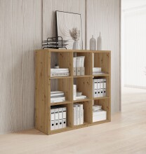 Raumteiler >Style< 9 Fächer, in Artisan Eiche Dekor - 112x112x38cm (BxHxT)