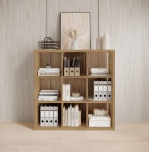 Raumteiler >Style< 9 Fächer, in Artisan Eiche Dekor - 112x112x38cm (BxHxT)