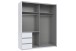 Schwebetürenschrank >Stade< in WEISS und Spiegel - 168x198x63cm (BxHxT)