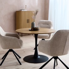 Esstisch >CESURA< Eiche MDF mit Melamin, Metall...