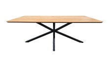 Esstisch >CESURA< in Eiche, schwarz, MDF-Melamin, Metall - 200x75x100cm (BxHxT)